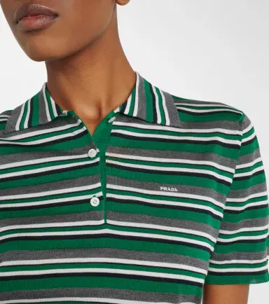 Prada Striped cotton and silk polo shirt | Thumbnail 5 Prada Striped cotton and silk polo shirt | Thumbnail 5