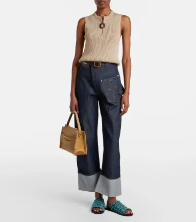 JW Anderson Ribbed-knit cotton-blend tank top | Thumbnail 2 JW Anderson Ribbed-knit cotton-blend tank top | Thumbnail 2