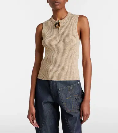 JW Anderson Ribbed-knit cotton-blend tank top | Thumbnail 4 JW Anderson Ribbed-knit cotton-blend tank top | Thumbnail 4