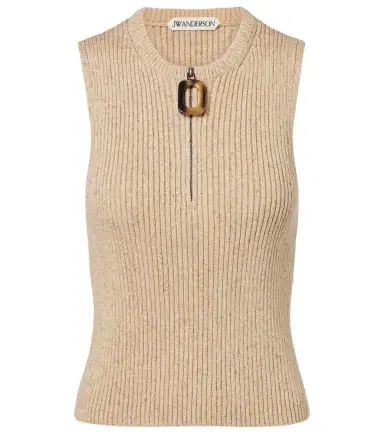 JW Anderson Ribbed-knit cotton-blend tank top | Thumbnail 1 JW Anderson Ribbed-knit cotton-blend tank top | Thumbnail 1