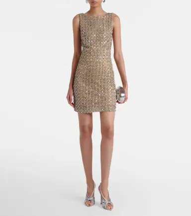 La Fuori Là Fuori Gilded crystal-embellished minidress | Thumbnail 2