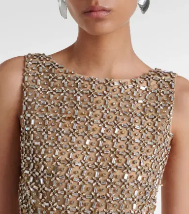 La Fuori Là Fuori Gilded crystal-embellished minidress | Thumbnail 3