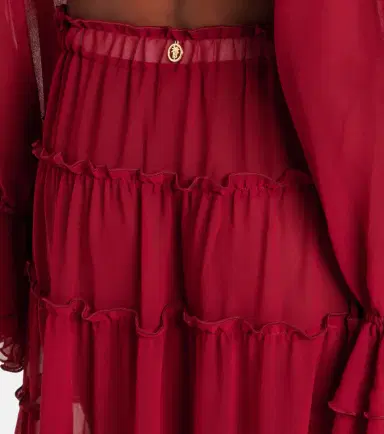 Bananhot Elma tiered semi-sheer maxi skirt | Thumbnail 3