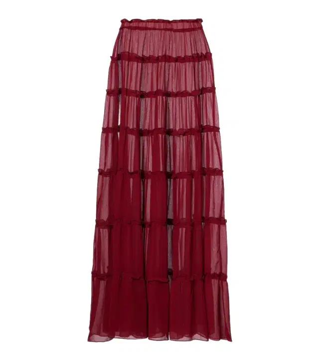 Elma tiered semi-sheer maxi skirt