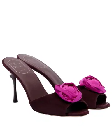 Roger Vivier Rose Vivier suede mules | Thumbnail 1 Roger Vivier Rose Vivier suede mules | Thumbnail 1