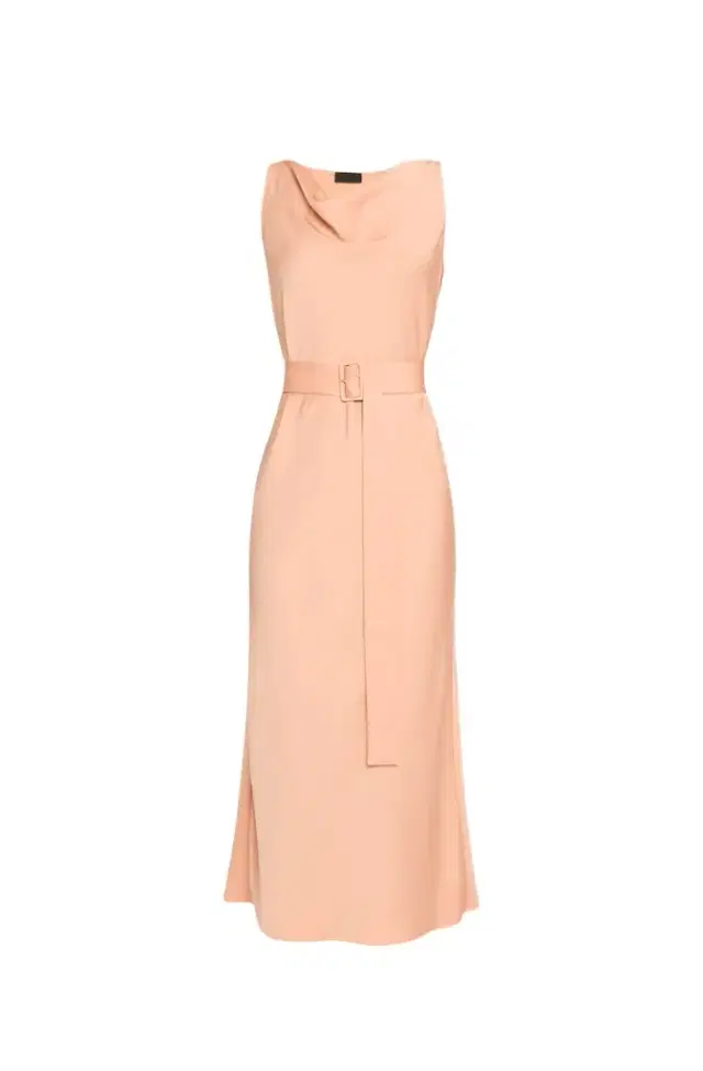 LAPOINTE Lightweight Satin Belted Dress