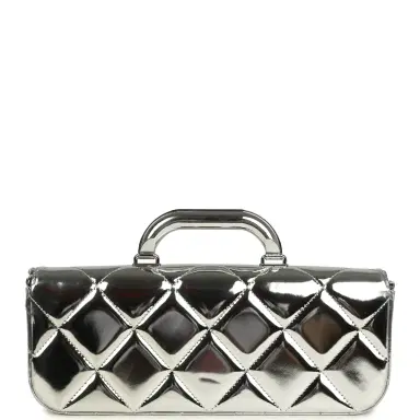 Chanel Chanel Large Top Handle Long Flap Bag with Chain Silver Mirror Calfskin Silver Hardware | Thumbnail 4 Chanel Chanel Large Top Handle Long Flap Bag with Chain Silver Mirror Calfskin Silver Hardware | Thumbnail 4