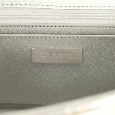 Chanel Chanel Large Top Handle Long Flap Bag with Chain Silver Mirror Calfskin Silver Hardware | Thumbnail 9 Chanel Chanel Large Top Handle Long Flap Bag with Chain Silver Mirror Calfskin Silver Hardware | Thumbnail 9
