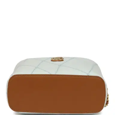 Chanel Chanel Mini CC Hobo Pouch with Chain Light Blue Denim and Brown Calfskin Gold Hardware | Thumbnail 6 Chanel Chanel Mini CC Hobo Pouch with Chain Light Blue Denim and Brown Calfskin Gold Hardware | Thumbnail 6