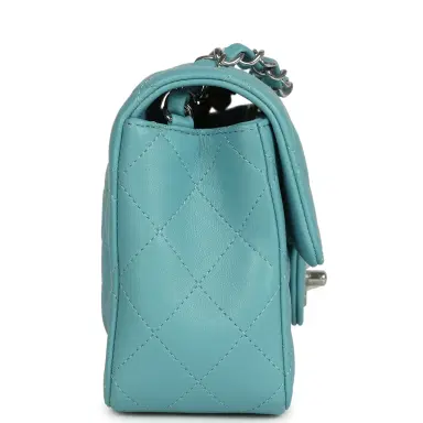 Chanel Chanel Mini Rectangular Flap Bag Light Blue Lambskin Light Gold Hardware | Thumbnail 3 Chanel Chanel Mini Rectangular Flap Bag Light Blue Lambskin Light Gold Hardware | Thumbnail 3