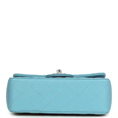 Chanel Chanel Mini Rectangular Flap Bag Light Blue Lambskin Light Gold Hardware | Thumbnail 6 Chanel Chanel Mini Rectangular Flap Bag Light Blue Lambskin Light Gold Hardware | Thumbnail 6