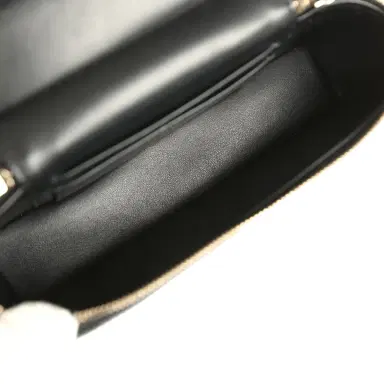 Chanel Chanel Top Handle Long Vanity Case with Chain Black Shiny Caviar Light Gold Hardware | Thumbnail 9