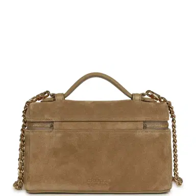 Chanel Chanel Top Handle Long Vanity Case with Chain Dark Beige Suede Gold Hardware | Thumbnail 4 Chanel Chanel Top Handle Long Vanity Case with Chain Dark Beige Suede Gold Hardware | Thumbnail 4