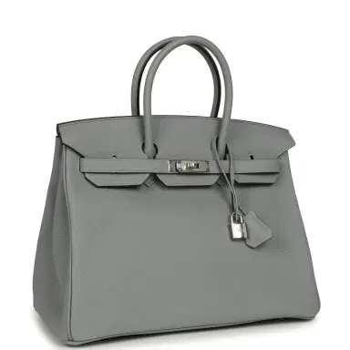 HERMÈS Hermes Birkin 35 Gris Pantin Togo Palladium Hardware | Thumbnail 2