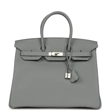 HERMÈS Hermes Birkin 35 Gris Pantin Togo Palladium Hardware | Thumbnail 1