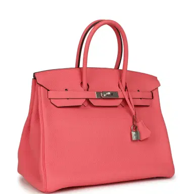 HERMÈS Hermes Birkin 35 Rose Azalee Clemence Palladium Hardware | Thumbnail 2 HERMÈS Hermes Birkin 35 Rose Azalee Clemence Palladium Hardware | Thumbnail 2