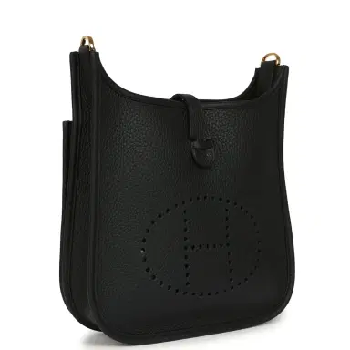 HERMÈS Hermes Evelyne 23 Black Clemence Gold Hardware | Thumbnail 2 HERMÈS Hermes Evelyne 23 Black Clemence Gold Hardware | Thumbnail 2