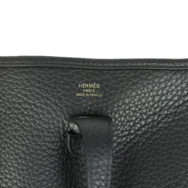 HERMÈS Hermes Evelyne 23 Black Clemence Gold Hardware | Thumbnail 7 HERMÈS Hermes Evelyne 23 Black Clemence Gold Hardware | Thumbnail 7