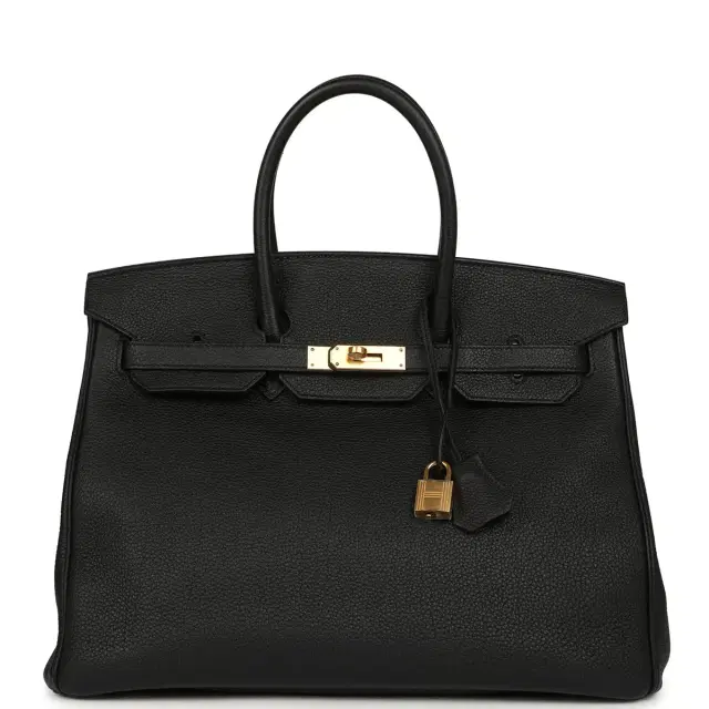 hermes Pre-owned Hermes Birkin 35 Black Togo Gold Hardware