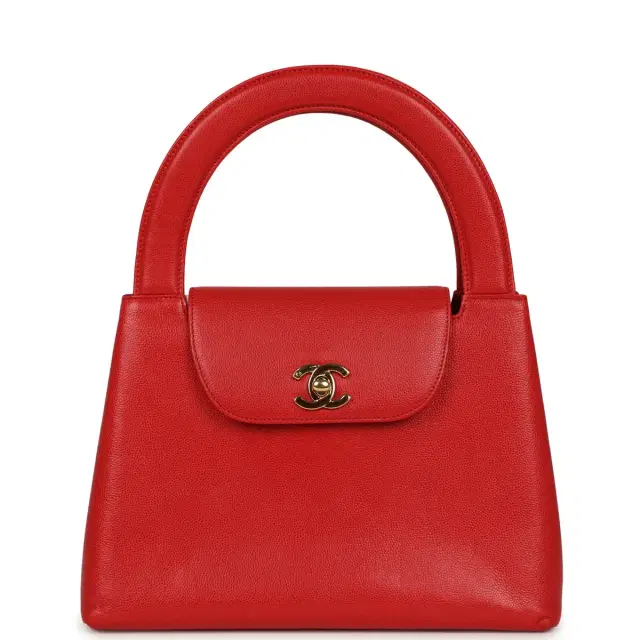 Chanel Vintage Chanel Large Kelly Red Caviar Gold Hardware