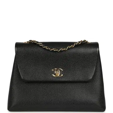 Chanel Vintage Chanel Medium Shoulder Bag Black Caviar Gold Hardware | Thumbnail 1 Chanel Vintage Chanel Medium Shoulder Bag Black Caviar Gold Hardware | Thumbnail 1