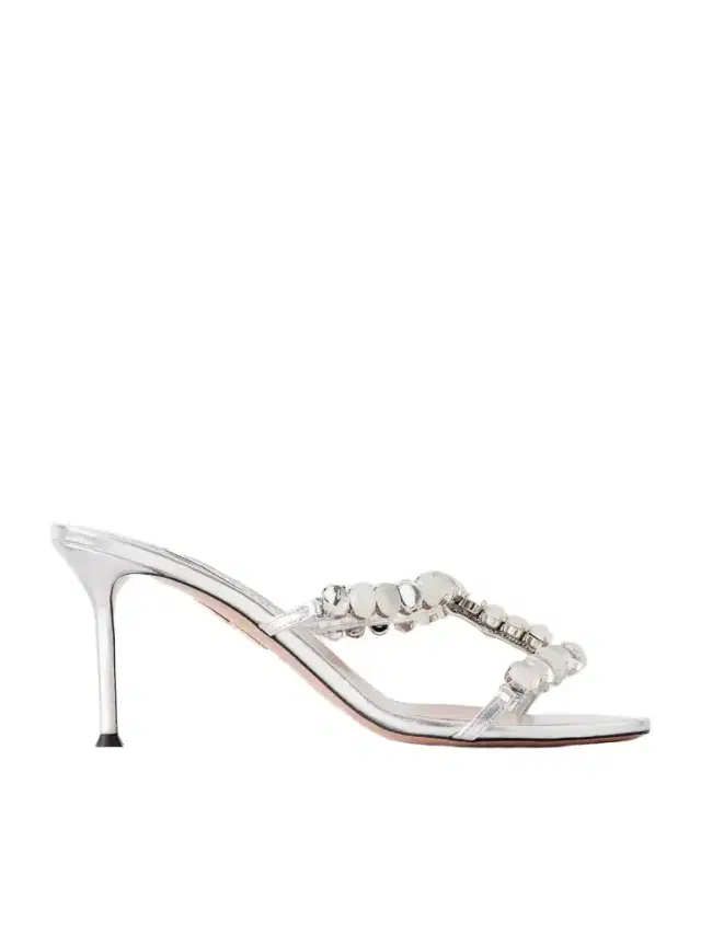 Aquazzura Mystic Stone 75 Embellished Mules