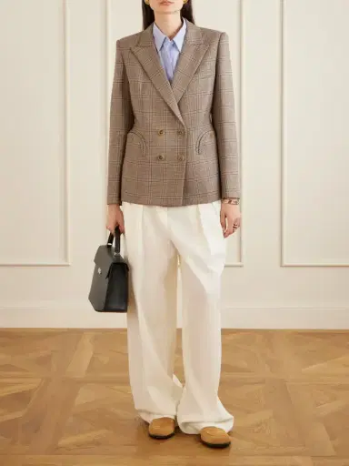 Blazé Milano Saona Charmer Double-breasted Checked Virgin Wool Blazer | Thumbnail 2 Blazé Milano Saona Charmer Double-breasted Checked Virgin Wool Blazer | Thumbnail 2