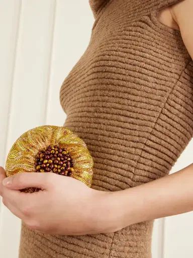 Judith Leiber Couture Sunflower Crystal-embellished Gold-tone Clutch | Thumbnail 2 Judith Leiber Couture Sunflower Crystal-embellished Gold-tone Clutch | Thumbnail 2