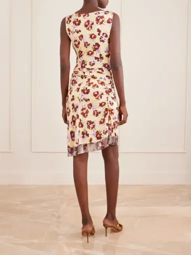 Rabanne Chainmail-embellished Ruched Floral-print Satin Mini Dress | Thumbnail 3 Rabanne Chainmail-embellished Ruched Floral-print Satin Mini Dress | Thumbnail 3