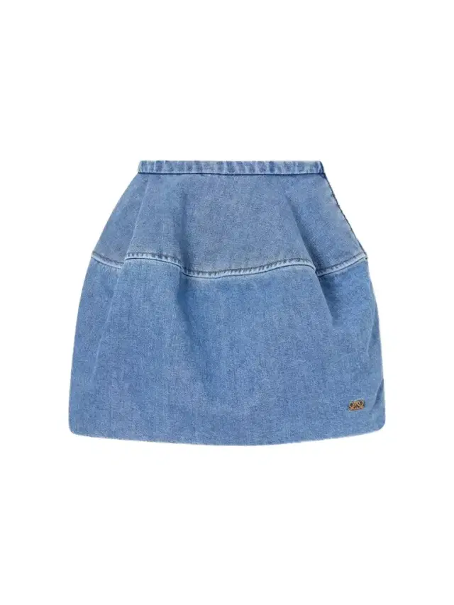 Paneled Denim Mini Skirt