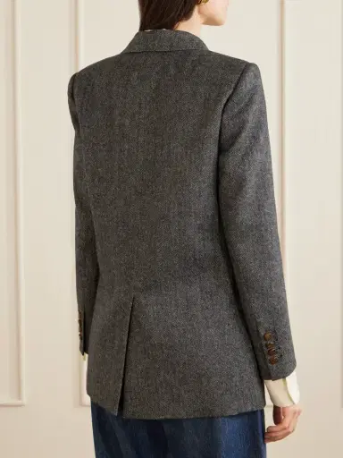 Blazé Milano Everyday Double-breasted Herringbone Wool-blend Blazer | Thumbnail 4