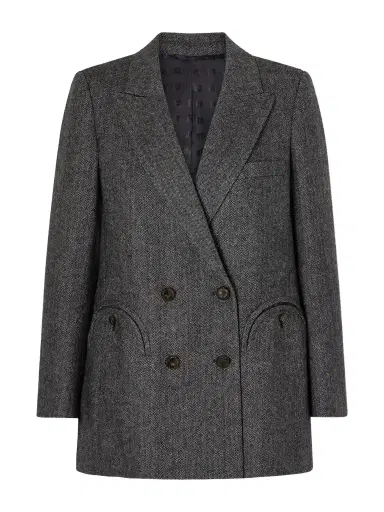 Blazé Milano Everyday Double-breasted Herringbone Wool-blend Blazer | Thumbnail 1