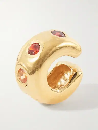 Simuero Sol Gold-plated Cubic Zirconia, Sapphire Ear Cuff | Thumbnail 4