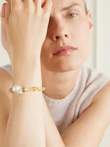 Loren Stewart Sunsalt Baroque 14-karat Gold, Citrine And Pearl Beaded Bracelet | Thumbnail 2 Loren Stewart Sunsalt Baroque 14-karat Gold, Citrine And Pearl Beaded Bracelet | Thumbnail 2