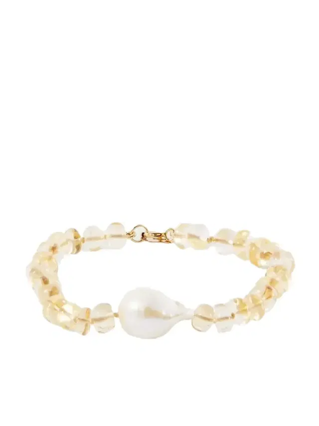 Loren Stewart Sunsalt Baroque 14-karat Gold, Citrine And Pearl Beaded Bracelet