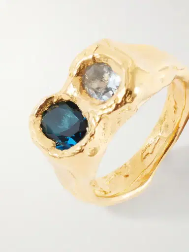 Simuero Buzo Gold-plated Sterling Silver Topaz And Cubic Zirconia Ring | Thumbnail 5