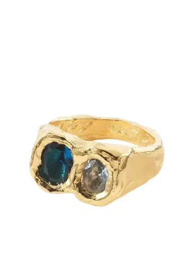 Simuero Buzo Gold-plated Sterling Silver Topaz And Cubic Zirconia Ring | Thumbnail 1
