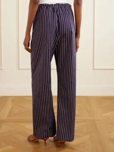Another Tomorrow Striped Cotton-poplin Straight-leg Drawstring Pants | Thumbnail 3