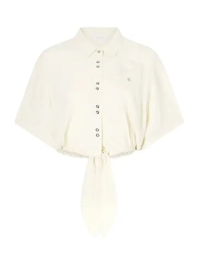 Logo-embellished Knotted Blouse