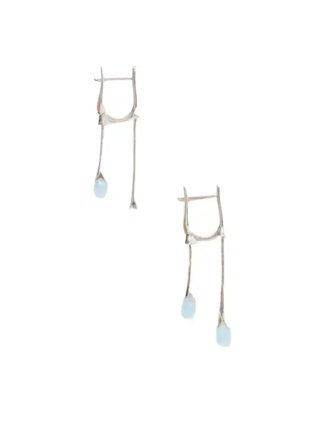Gocciola Sterling Silver And Chalcedony Hoop Earrings