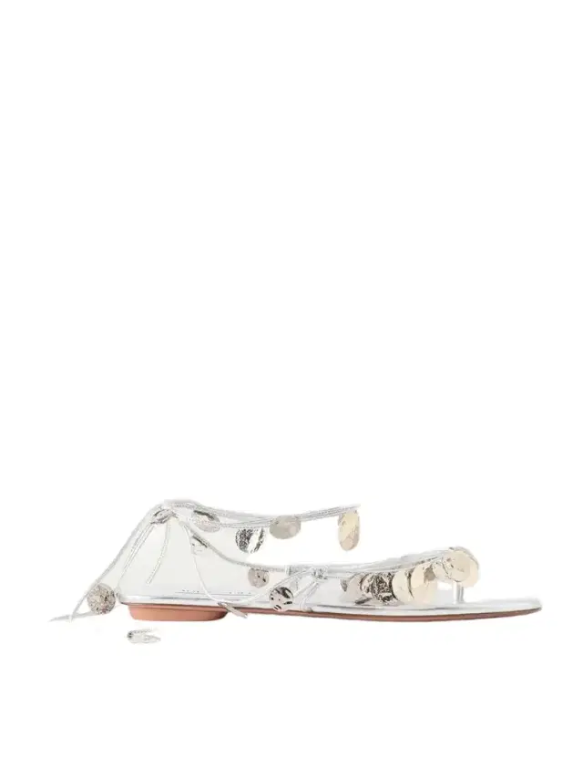 Aquazzura Florin Embellished Leather Thong Sandals