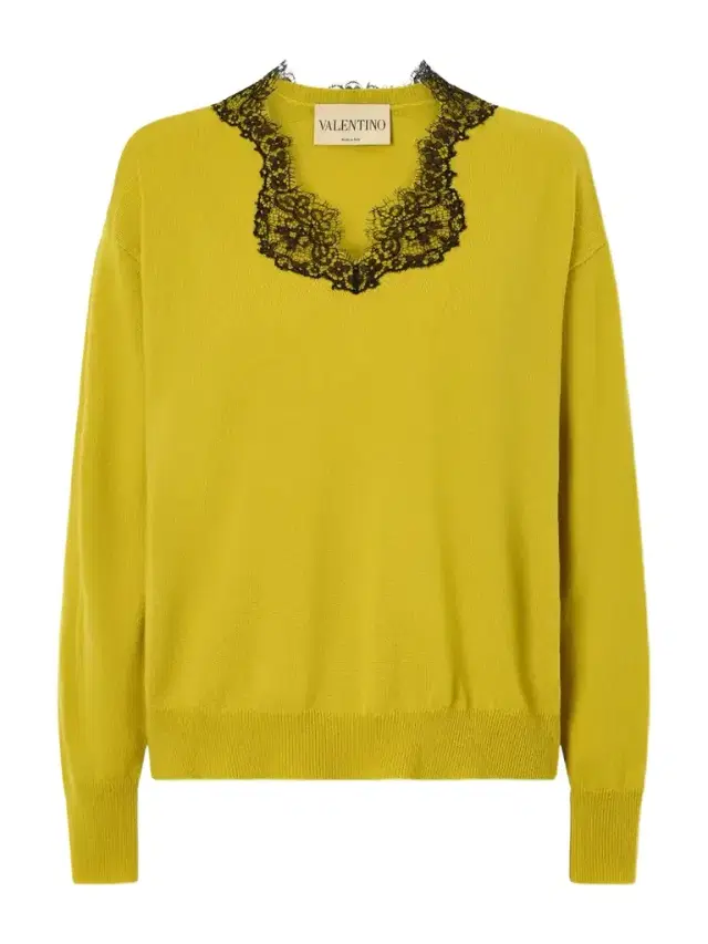 Valentino Garavani Lace-trimmed Cashmere Sweater