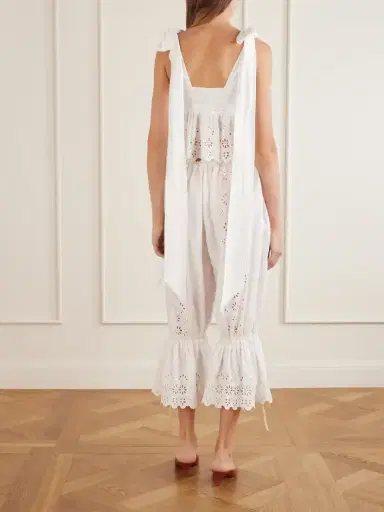 Chloé Cropped Bow-detailed Broderie Anglaise Cotton Top | Thumbnail 3