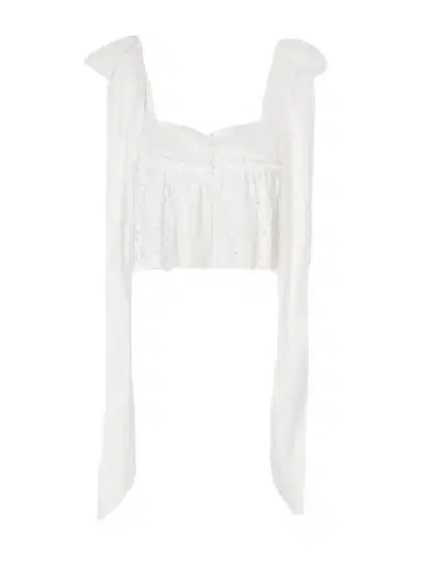 Chloé Cropped Bow-detailed Broderie Anglaise Cotton Top | Thumbnail 1