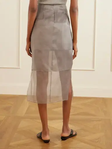 Brandon Maxwell The Brett Silk-organza Midi Skirt | Thumbnail 4 Brandon Maxwell The Brett Silk-organza Midi Skirt | Thumbnail 4