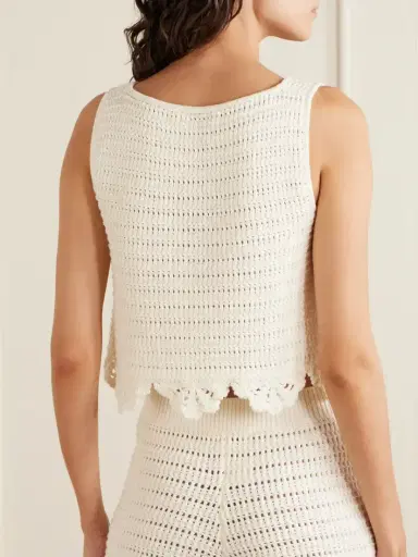Chloé Cropped Appliquéd Crocheted Cotton Top | Thumbnail 3 Chloé Cropped Appliquéd Crocheted Cotton Top | Thumbnail 3