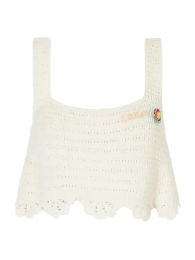 Chloé Cropped Appliquéd Crocheted Cotton Top