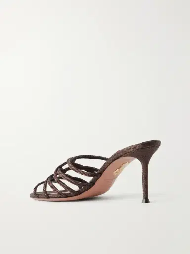 Aquazzura Luna Rope 75 Raffia-trimmed Cord Mules | Thumbnail 3