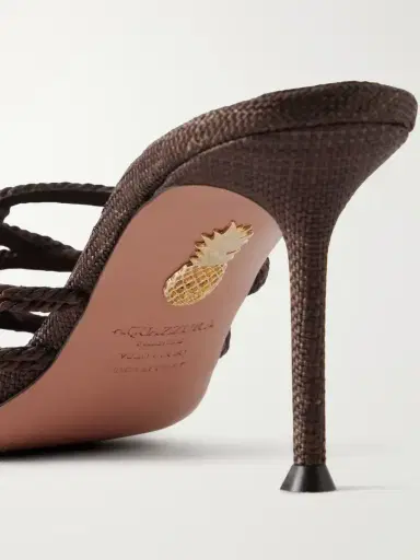 Aquazzura Luna Rope 75 Raffia-trimmed Cord Mules | Thumbnail 5