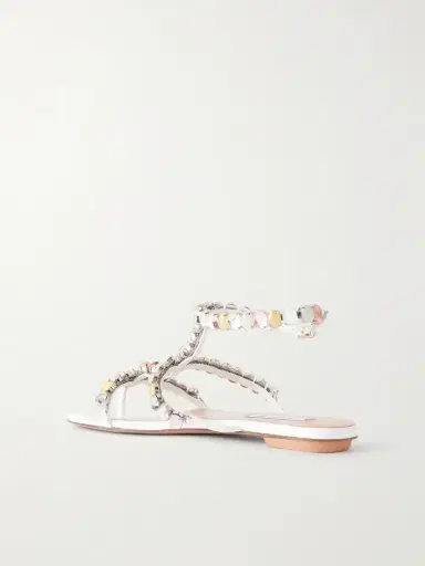 Aquazzura Mystic Stone Embellished Leather Sandals | Thumbnail 3 Aquazzura Mystic Stone Embellished Leather Sandals | Thumbnail 3